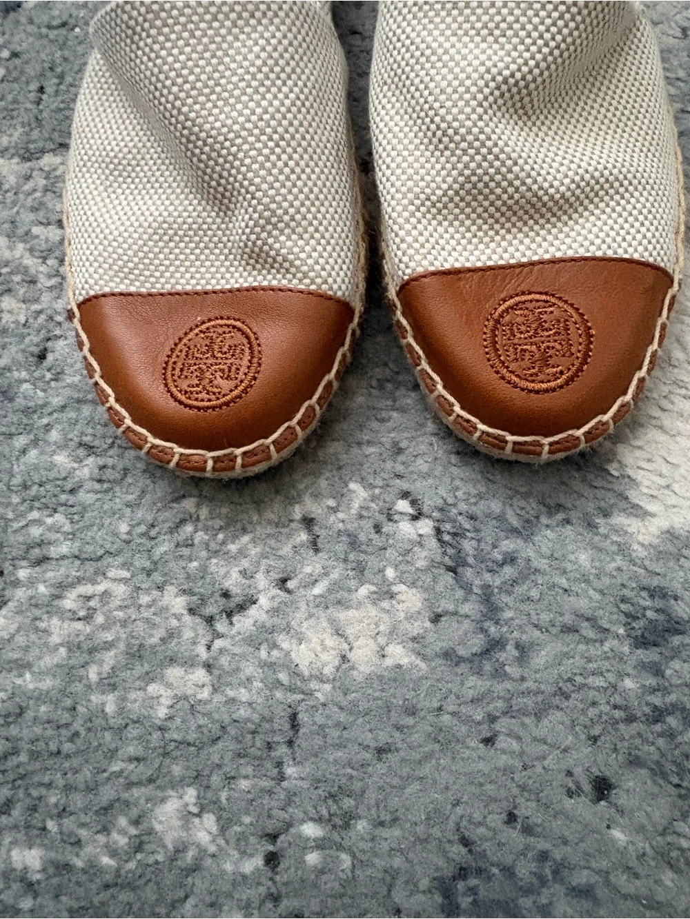 Tory Burch Color Block Canvas and Leather Espadrille, Women’s 7